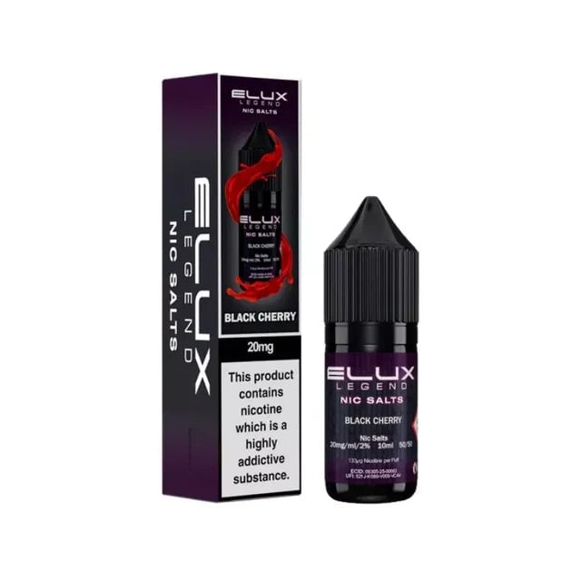 Elux Legend Black Cherry nic salt e-liquid 10ml bottle, 10mg and 20mg strengths