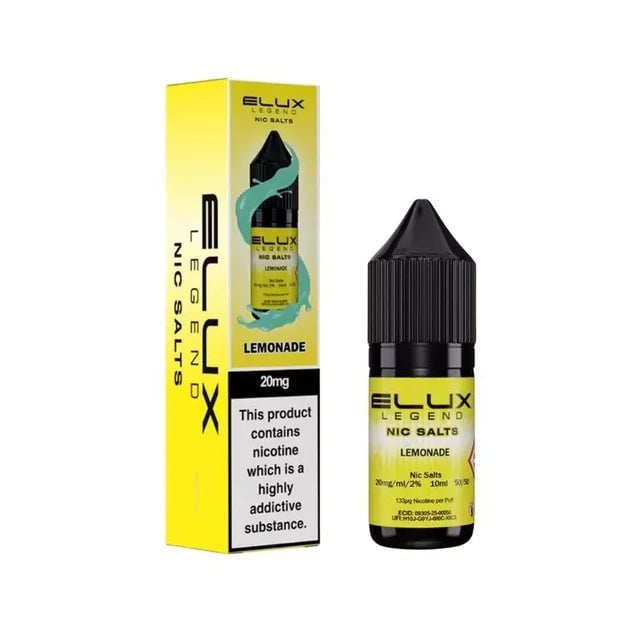 Elux Legend Lemonade nic salt e-liquid 10ml bottle, 10mg and 20mg strengths