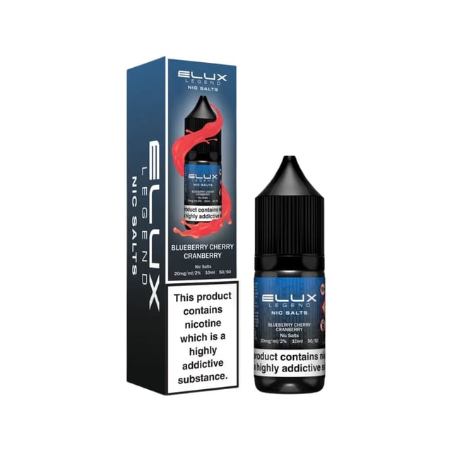Elux Legend Blueberry Cherry Cranberry nic salt e-liquid 10ml bottle, 5mg 10mg 20mg