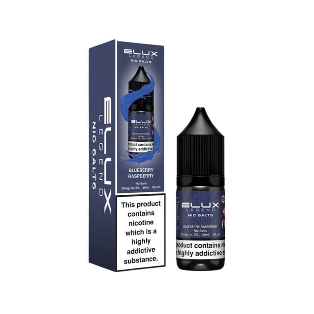 Elux Legend Blueberry Raspberry nic salt e-liquid 10ml bottle in 5mg, 10mg and 20mg