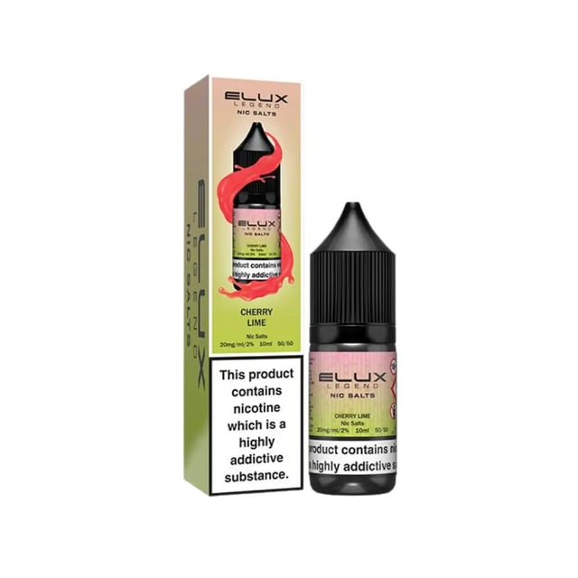 Elux Legend Cherry Lime nic salt e-liquid 10ml bottle, 10mg and 20mg strengths