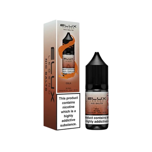 Elux Legend Cola nic salt e-liquid 10ml bottle, 10mg and 20mg strengths