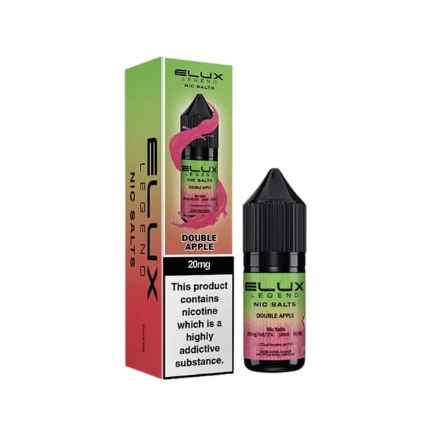 Elux Legend Double Apple nic salt e-liquid 10ml bottle, 10mg and 20mg strengths