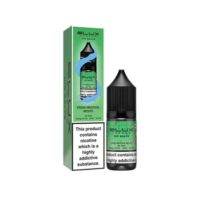 Elux Legend Fresh Menthol Mojito nic salt e-liquid 10ml bottle, 10mg and 20mg strengths