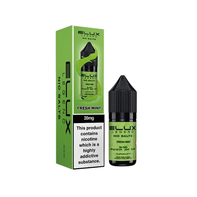 Elux Legend Fresh Mint nic salt e-liquid 10ml bottle, 10mg and 20mg strengths