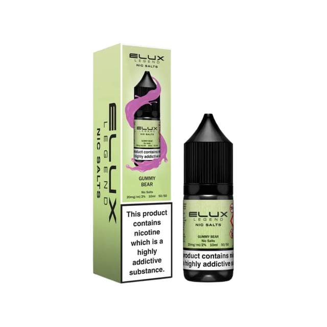 Elux Legend Gummy Bear nic salt e-liquid 10ml bottle, 5mg 10mg 20mg strengths