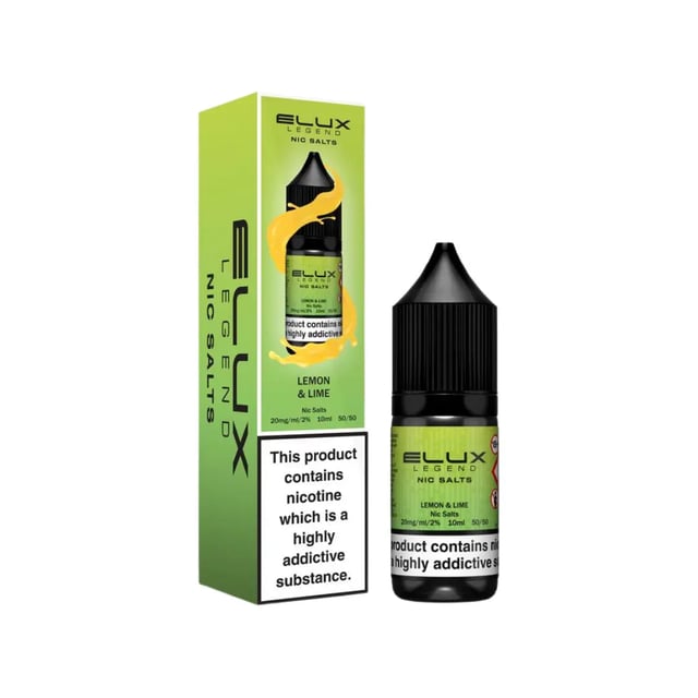 Elux Legend Lemon & Lime nic salt e-liquid 10ml bottle, 5mg 10mg 20mg strengths