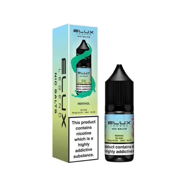 Elux Legend Menthol nic salt e-liquid 10ml bottle in 5mg, 10mg and 20mg strengths