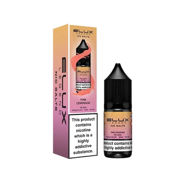 Elux Legend Pink Lemonade nic salt e-liquid 10ml bottle, 10mg and 20mg strengths