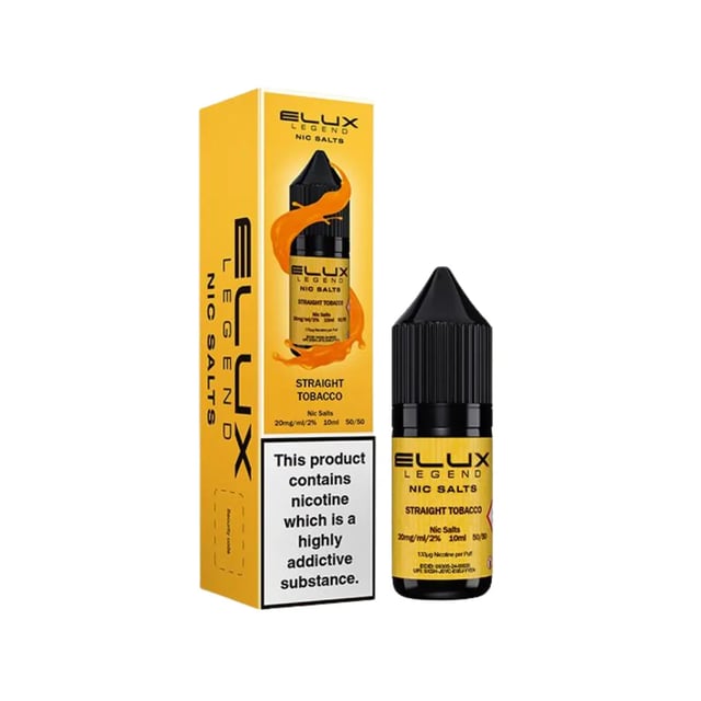 Elux Legend Straight Tobacco nic salt e-liquid 10ml bottle, 10mg and 20mg strengths