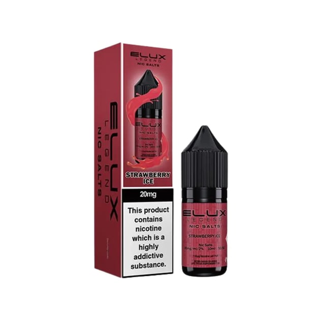 Elux Legend Strawberry Ice nic salt e-liquid 10ml bottle, 5mg 10mg 20mg strengths