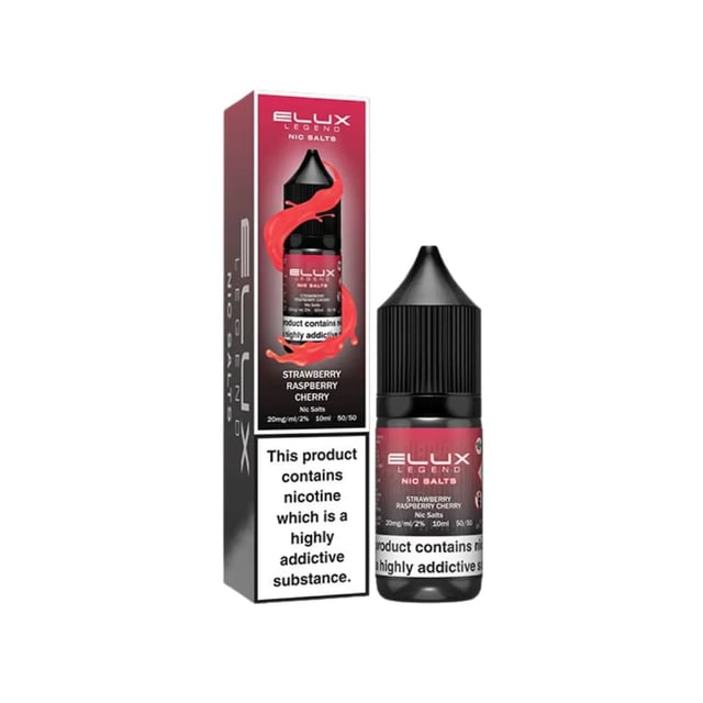 Elux Legend Strawberry Raspberry Cherry nic salt e-liquid 10ml bottle, 5mg 10mg 20mg