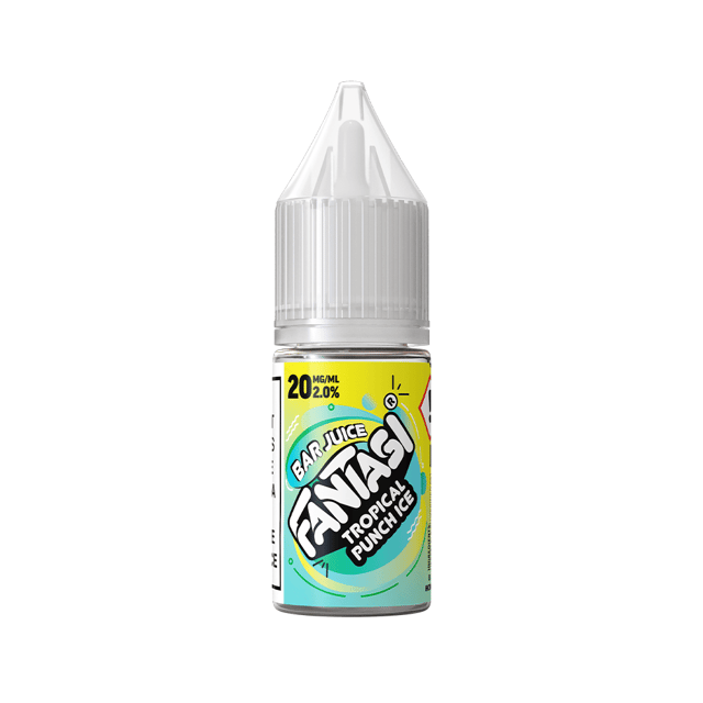 Fantasi Bar Juice Tropical Punch Ice 10ml nic salt e-liquid bottle, available in 10mg and 20mg strengths