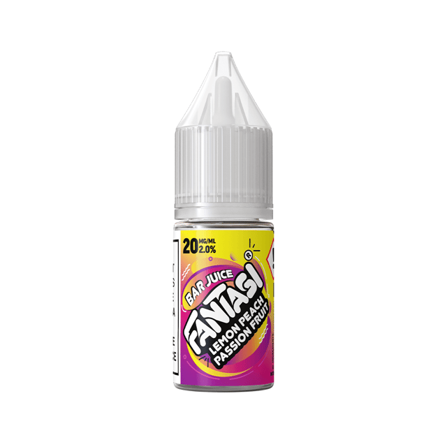 Fantasi Bar Juice Lemon Peach Passion Fruit nic salt e-liquid 10ml bottle, 10mg and 20mg strengths