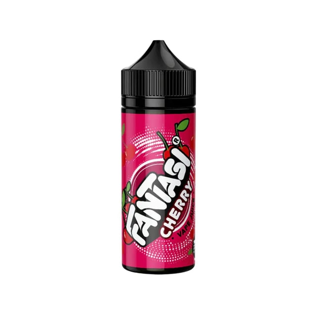 Fantasi Cherry 100ml nicotine free shortfill e-liquid bottle, 70VG/30PG, with space for two nic shots