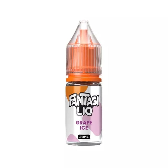 Fantasi Liq Grape Ice 10ml nic salt e-liquid bottle shown in 10mg and 20mg strengths