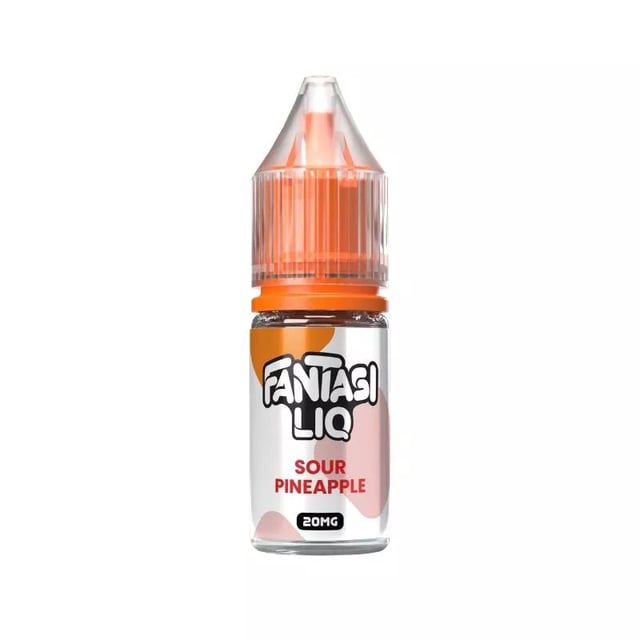 Fantasi Liq Sour Pineapple nic salt 10ml e-liquid bottle, 10mg and 20mg strengths, 50/50 VG/PG