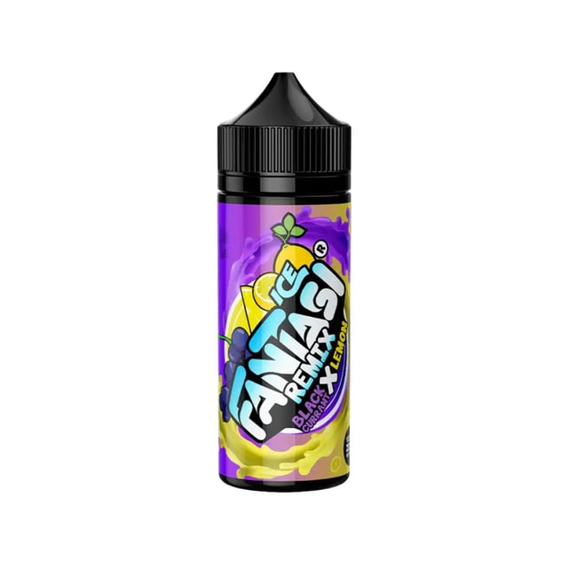 Fantasi Remix Blackcurrant X Lemon Ice 100ml nicotine free shortfill e-liquid bottle