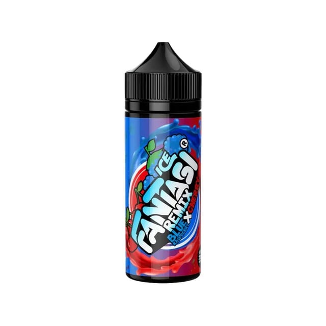 Fantasi Remix Blue Raspberry X Cherry Ice 100ml nicotine free shortfill e-liquid bottle
