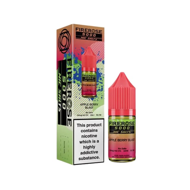 Elux Firerose 5000 Apple Berry Blast nic salt e-liquid, 10ml bottle, 10mg and 20mg strengths