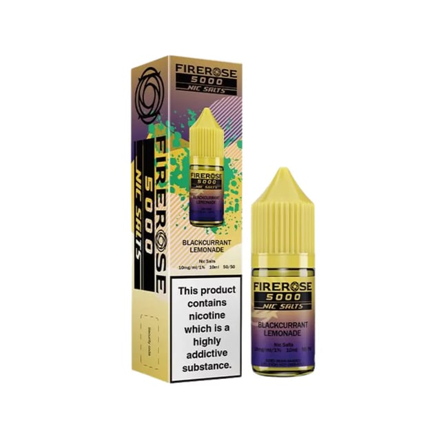Elux Firerose 5000 Blackcurrant Lemonade nic salt e-liquid, 10ml bottle, 10mg and 20mg strengths
