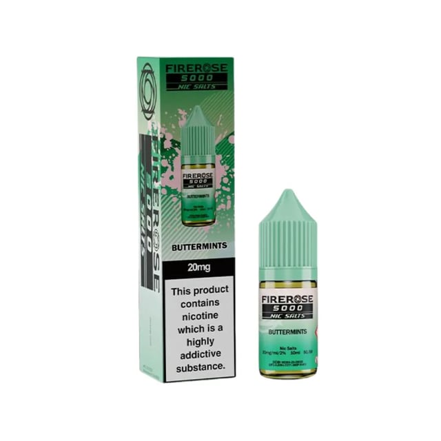 Elux Firerose 5000 Buttermints nic salt e-liquid, 10ml bottle, 50/50 VG/PG, 10mg and 20mg strengths