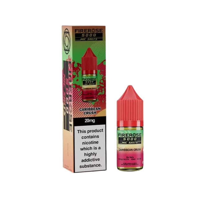 Elux Firerose 5000 Caribbean Crush nic salt e-liquid, 10ml bottle, 10mg and 20mg strengths