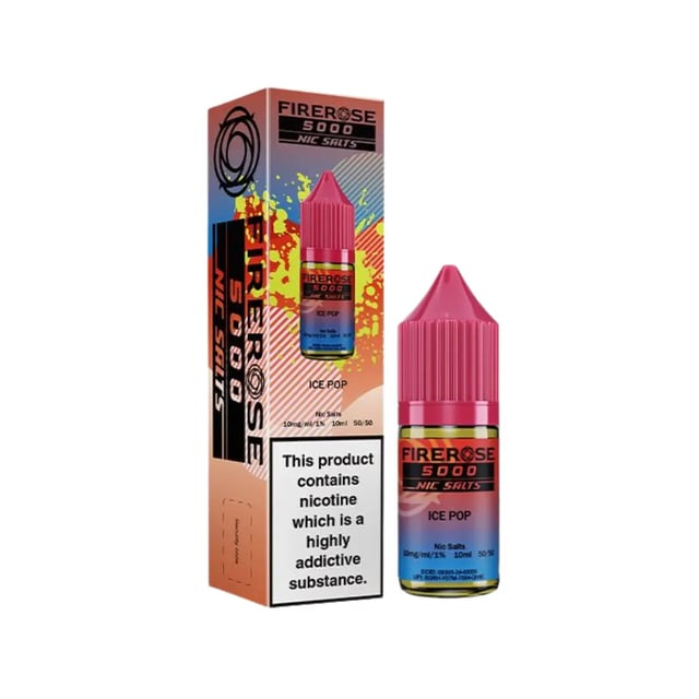 Elux Firerose 5000 Ice Pop nic salt e-liquid 10ml bottle, 10mg and 20mg strengths, blue raspberry candy lolly flavour