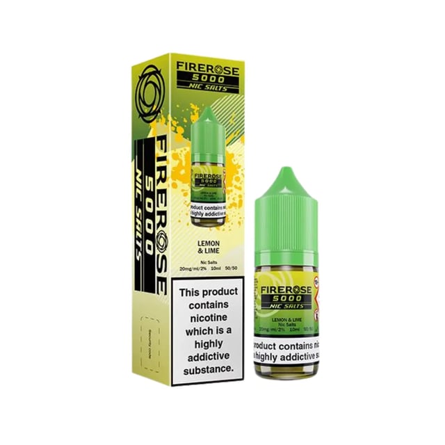 Elux Firerose 5000 Lemon & Lime nic salt e-liquid 10ml bottle, 10mg and 20mg strengths