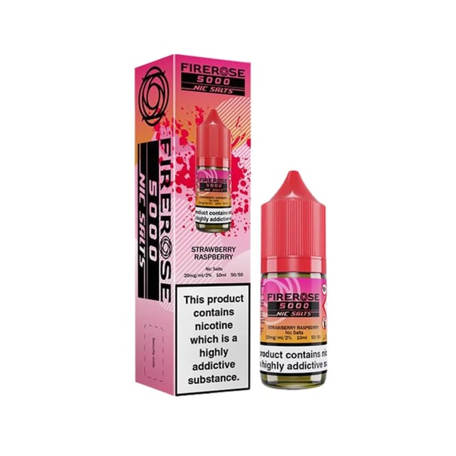 Elux Firerose 5000 Strawberry Raspberry nic salt e-liquid, 10ml bottle, 10mg and 20mg strengths