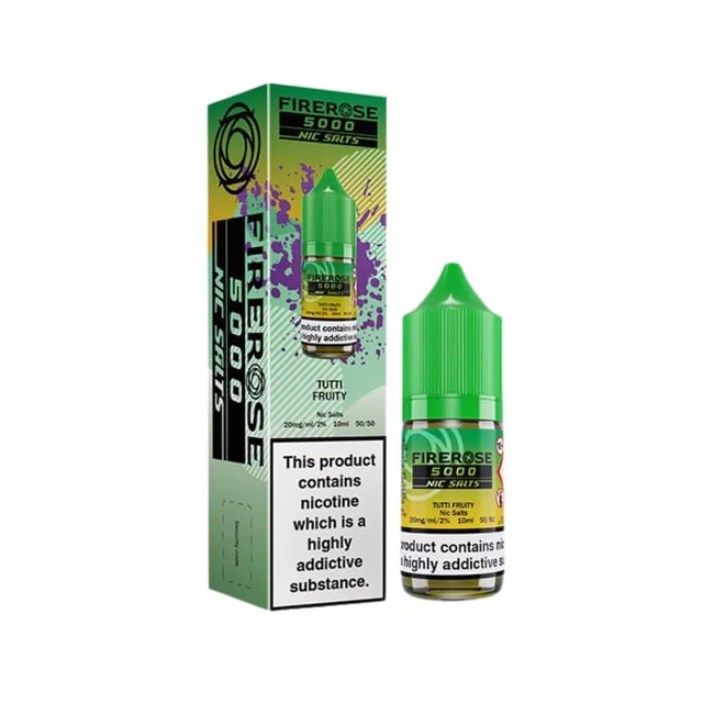 Elux Firerose 5000 Tutti Fruity nic salt e-liquid, 10ml bottle, 10mg and 20mg strengths