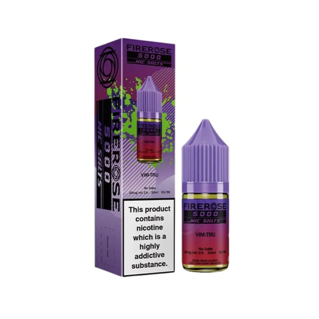 Elux Firerose 5000 Vim-Tru nic salt e-liquid, 10ml bottle, 10mg and 20mg strengths