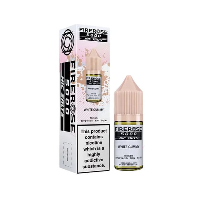 Elux Firerose 5000 White Gummy nic salt e-liquid, 10ml bottle, 10mg and 20mg strengths