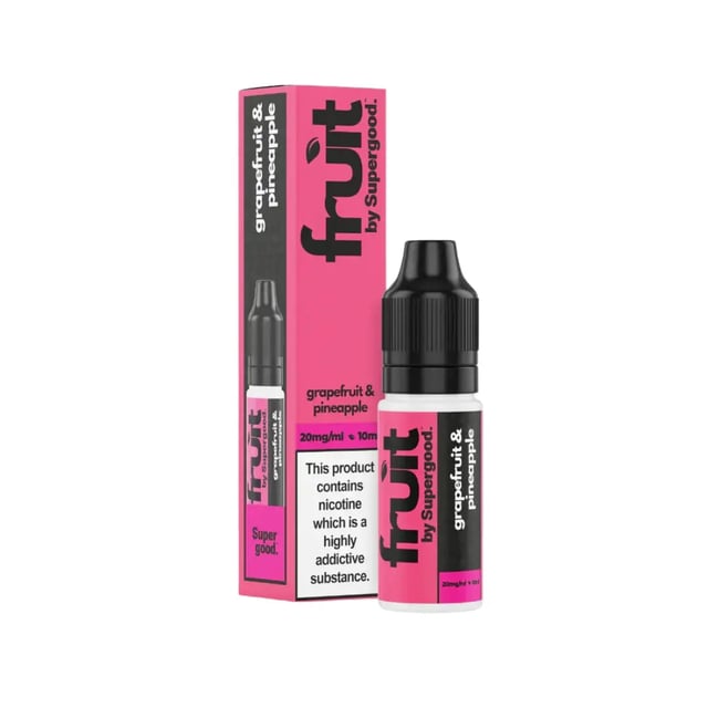 Fruit by Supergood Grapefruit & Pineapple nic salt 10ml bottle, available in 5mg, 10mg and 20mg strengths