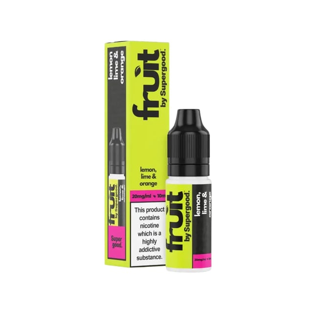 Fruit by Supergood Lemon, Lime & Orange nic salt 10ml bottle, 5mg 10mg 20mg strengths