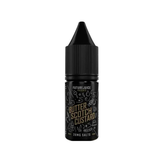 Future Juice Butterscotch Custard 10ml nic salt bottle, MTL pod kit e-liquid in 5mg, 10mg and 20mg strengths