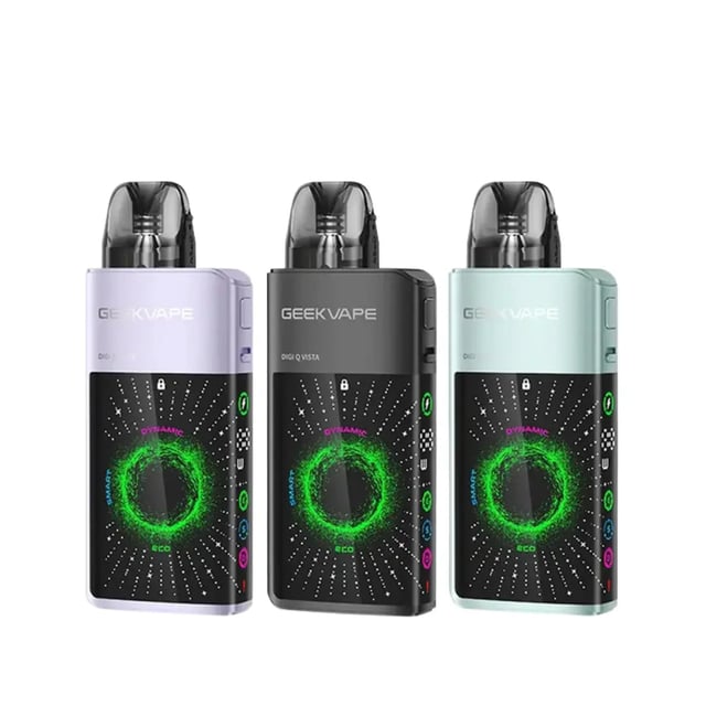 Geekvape Digi Q Vista refillable pod vape kit shown in available colour options