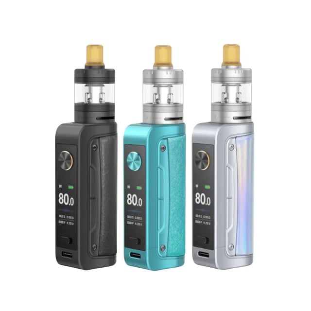 Innokin Coolfire Z80 NEX refillable pod kit shown in the Gunmetal finish with Zenith NEX tank fitted