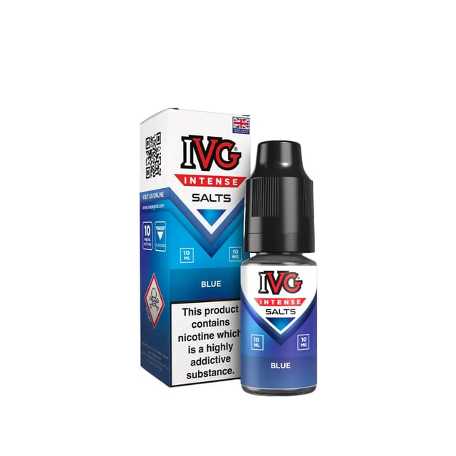 IVG Intense Blue nic salt e-liquid, 10ml bottle, 50/50 VG/PG, 10mg and 20mg strengths