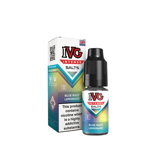 IVG Intense Blue Razz Lemonade nic salt e-liquid, 10ml bottle, 10mg and 20mg strengths