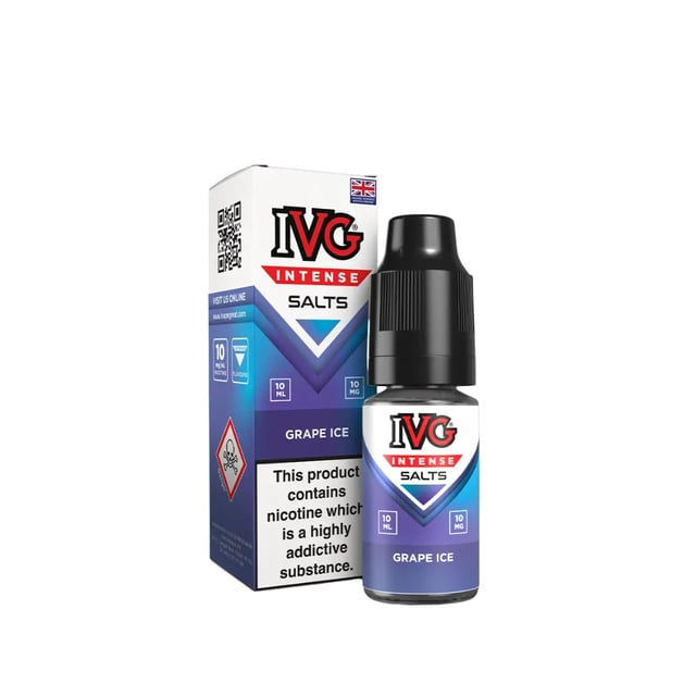 IVG Intense Grape Ice nic salt e-liquid, 10ml bottle, 50/50 VG/PG, 10mg and 20mg nicotine strengths
