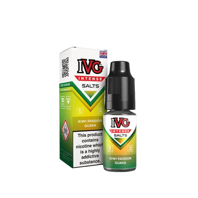 IVG Intense Kiwi Passionfruit Guava nic salt e-liquid, 10ml bottle, 10mg and 20mg strengths