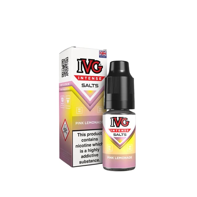 IVG Intense Pink Lemonade nic salt e-liquid, 10ml bottle, 10mg and 20mg strengths