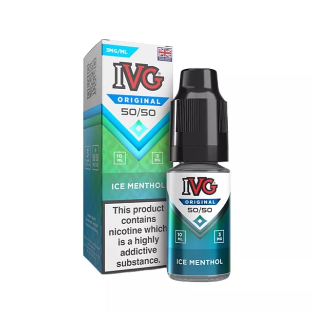 IVG Original Ice Menthol 50/50 freebase e-liquid, 10ml bottle, available in 3mg, 6mg and 12mg strengths