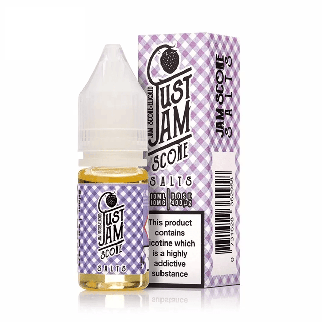 Just Jam Scone nic salt e-liquid, 10ml bottle, available in 10mg and 20mg strengths