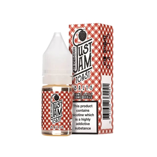 Just Jam Toast nic salt e-liquid, 10ml bottle, available in 10mg and 20mg strengths