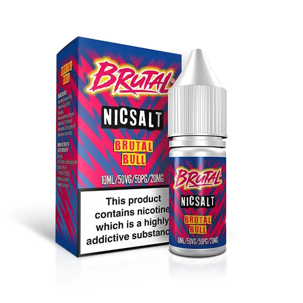 Just Juice Brutal Bull nic salt e-liquid, 10ml bottle, 50/50 VG/PG, 10mg and 20mg strengths