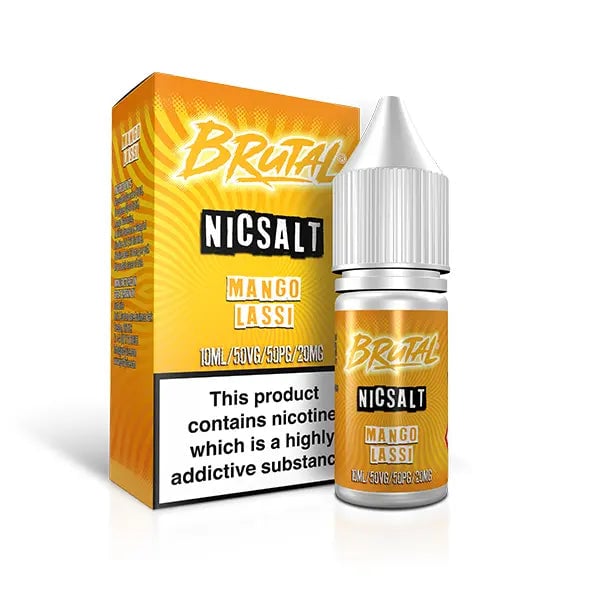 Just Juice Brutal Mango Lassi nic salt e-liquid, 10ml bottle, 50/50 VG/PG, 10mg and 20mg strengths