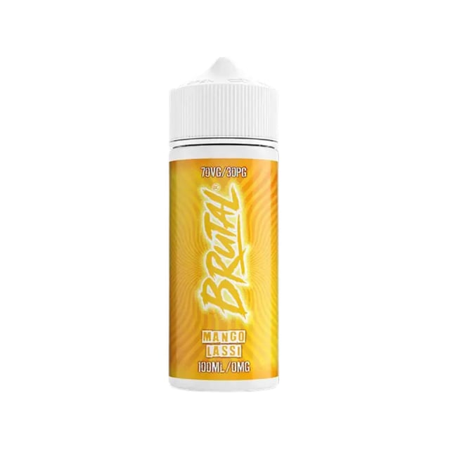 Just Juice Brutal Mango Lassi 100ml shortfill e-liquid bottle, nicotine free, 70/30 VG/PG