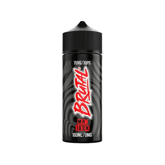Just Juice Brutal Mr. Jack 100ml shortfill bottle, nicotine free e-liquid with cola and aniseed sweet flavour